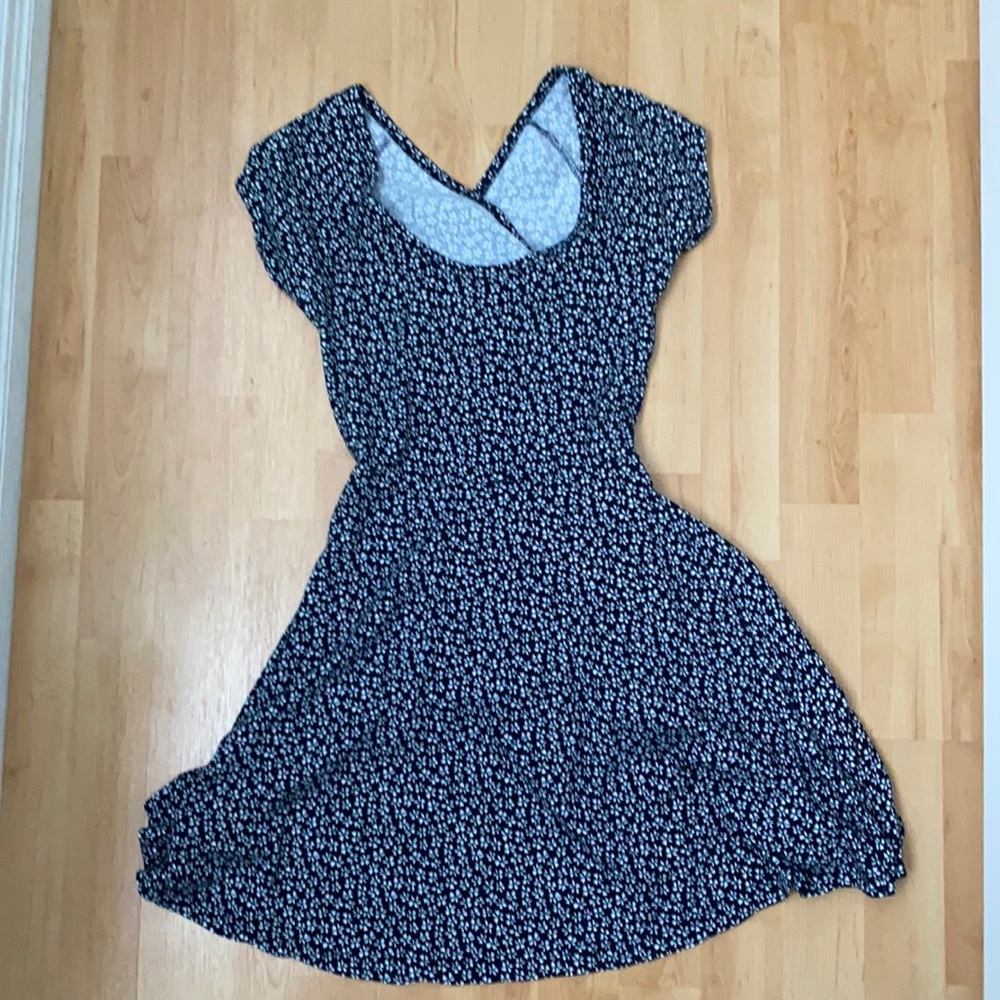 Brandy Melville Vintage Criss Cross Blue Dress